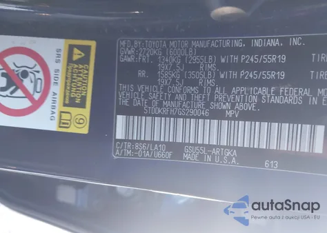 2016 Toyota Highlander Limited V6 from USA, damaged, VIN 5TDDKRFH7GS290046